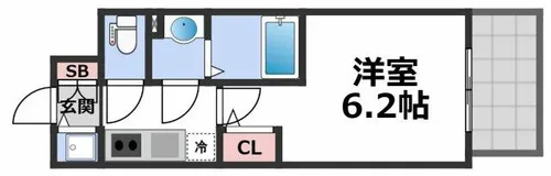インザライフ大阪EAST RESIDENCE【2階】の間取り