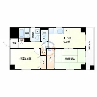 ドムール三国2番館【6階】の間取り