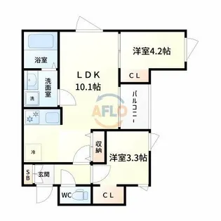 REGALEST-KLC塚本【1階】の間取り