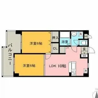 ディーセント天神南【8階】の間取り