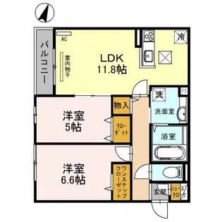 レコルトエピ千里丘東【1階】の間取り