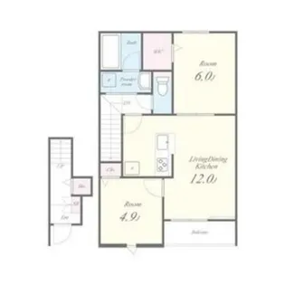 2LDKの間取り画像