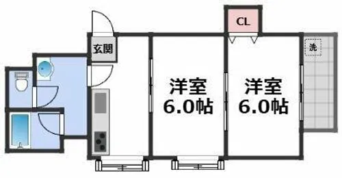 ローレルハウス北畠【4階】の間取り