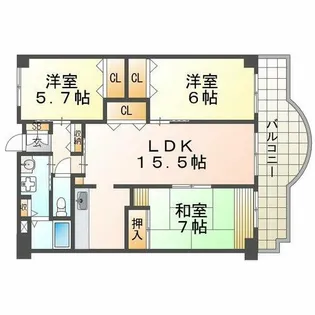 ハイツレインボー塩屋【1階】の間取り