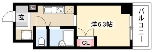フロンティアハイツ【3階】の間取り