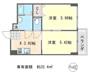 聖護院アパルトメント【3階】の間取り