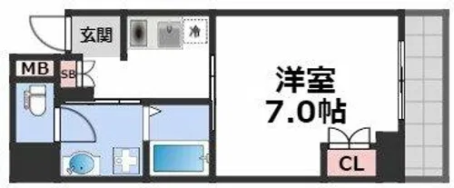 ELLE難波WEST【4階】の間取り