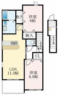 大阪府堺市中区東山【アパート】の間取り