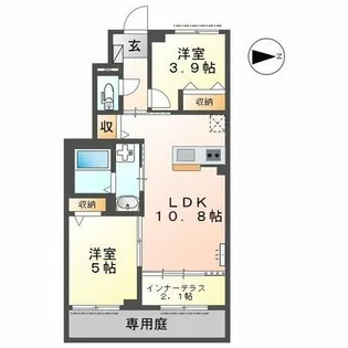 グルーヴィ【101号室】の間取り