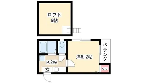 プランドール名楽【205号室】の間取り