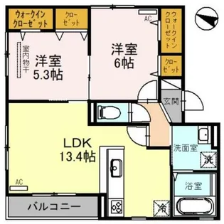 アルフォンテ上野芝【2階】の間取り