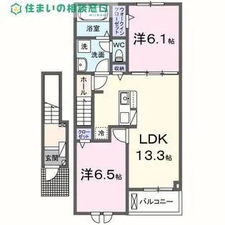 愛知県西尾市上矢田町明伝【アパート】の間取り