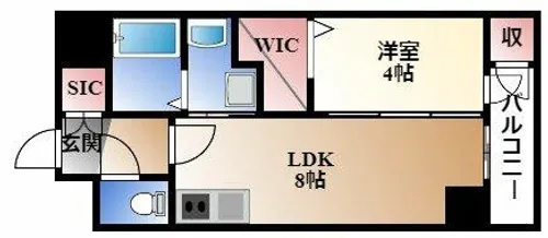 エステムコート名古屋葵【7階】の間取り