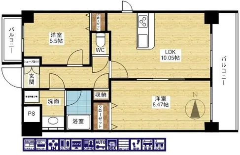 東明マンション壱番館【6階】の間取り