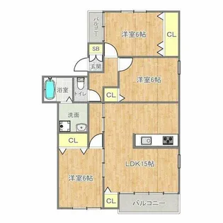 セレーナ阿倍野【2階】の間取り