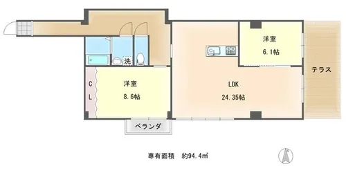 聖護院アパルトメント【4階】の間取り