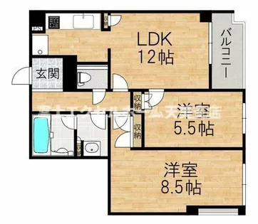 パシフィック平野第45ビル【12階】の間取り