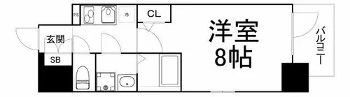 エスリード大阪グランフォート【6階】の間取り