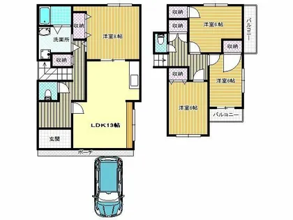 大阪府松原市北新町5丁目【一戸建】の間取り