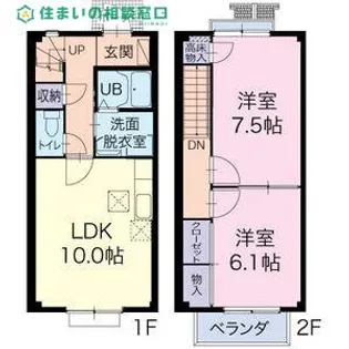 愛知県碧南市大浜上町5丁目【テラスハウス】の間取り