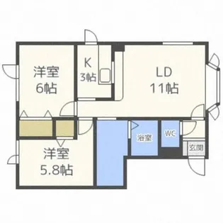 マーンハイムK【102号室】の間取り