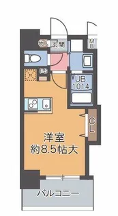 ラグゼ江戸堀【9階】の間取り