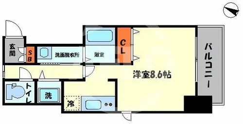 エスライズ中之島WEST【2階】の間取り