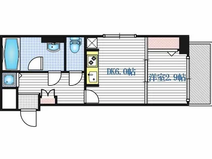 ライフフィールドなにわ本町RUELLE【13階】の間取り