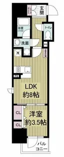 レジュールアッシュ谷町四丁目グランクラス【7階】の間取り