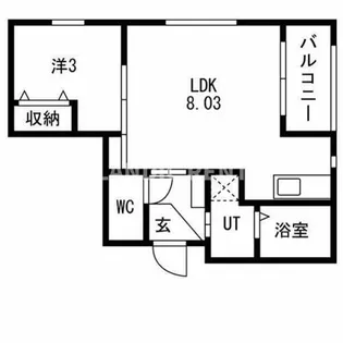 ソルヴェール馬出【3階】の間取り