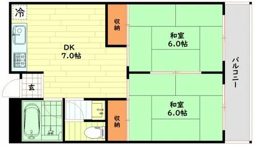 第二住吉苑【3階】の間取り