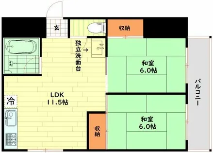 第二住吉苑【3階】の間取り