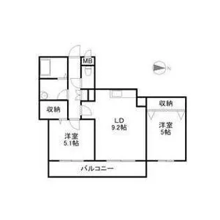 Many’s Court【102号室】の間取り