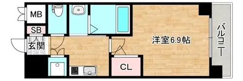 大阪府大阪市都島区都島北通1丁目【マンション】の間取り