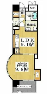 マスターズレジデンス道頓堀Ⅱ【3階】の間取り