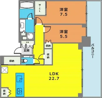 ベイシティタワーズ神戸EAST【2505号室】の間取り