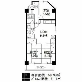ジュネス21【201号室】の間取り