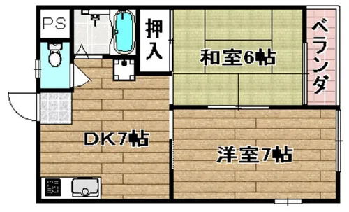 芥川マンション【2階】の間取り