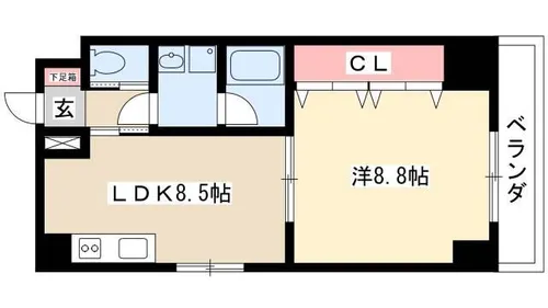 ベンチュリー横井【202号室】の間取り