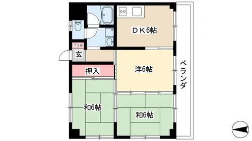 サンハイツふじ【1階】の間取り