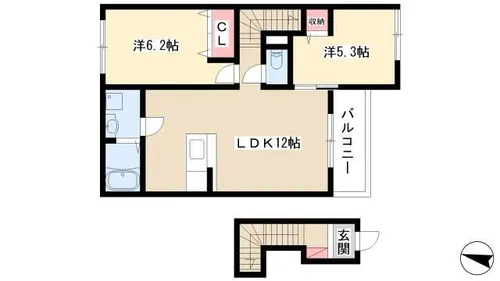 Stellina【203号室】の間取り