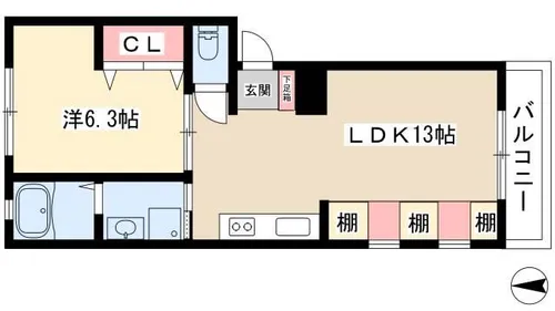 ボンジュール【2階】の間取り