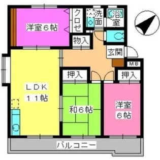 福岡県福岡市博多区諸岡1丁目【マンション】の間取り