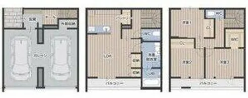 愛知県名古屋市北区西味鋺1丁目【テラスハウス】の間取り