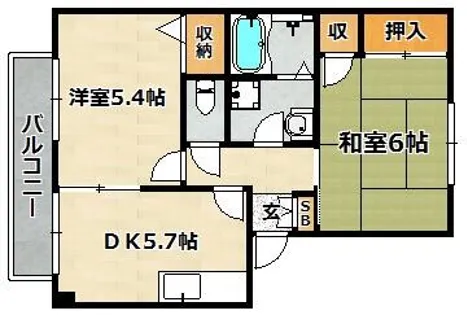 サザン五葉A棟【201号室】の間取り