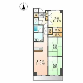 アベニューイン冨士【2C号室】の間取り