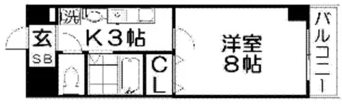 サンライズ大和田【4階】の間取り