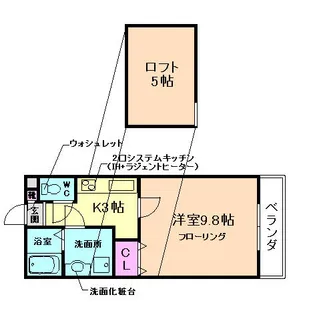 ソルレヴァンテⅡ【102号室】の間取り