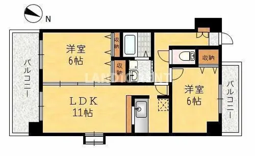 ヴァンクール薬院【10階】の間取り