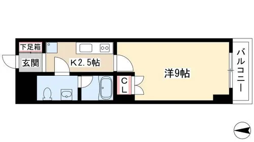 スクエア名駅南【4階】の間取り